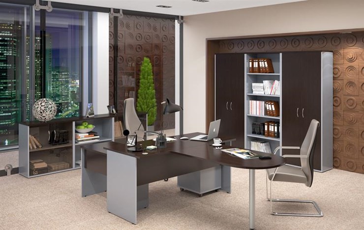 Набор мебели в офис IMAGO три стола, 2 шкафа, стеллаж, тумба в Махачкале - изображение 3